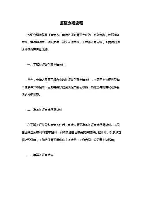 签证办理流程