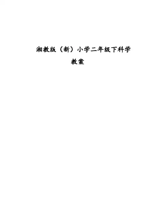 新湘教版湘科版小学科学二年级下教案