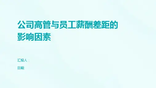 公司高管与员工薪酬差距的影响因素