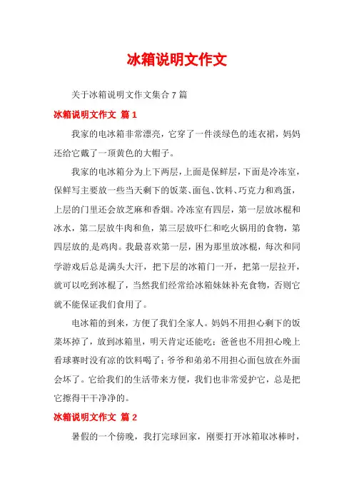 冰箱说明文作文
