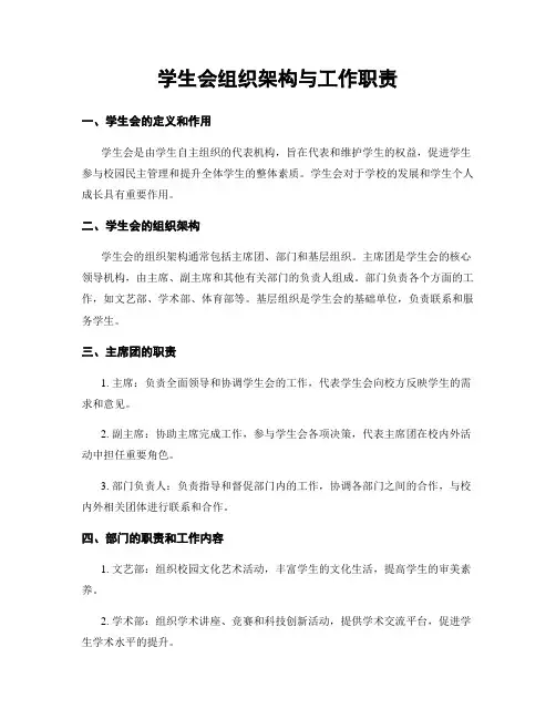 学生会组织架构与工作职责
