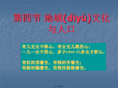 高一地理课件14地域文化与人口2湘教版必修2