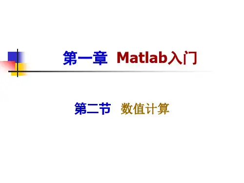 第一章 Matlab 数值计算
