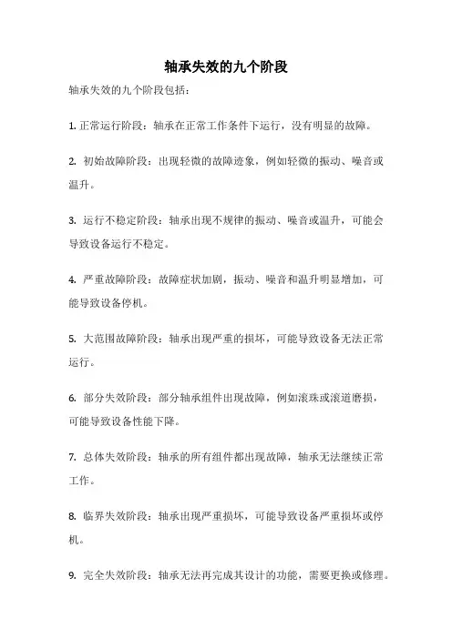 轴承失效的九个阶段