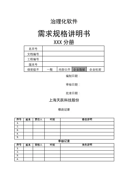 产品需求规格说明书模板