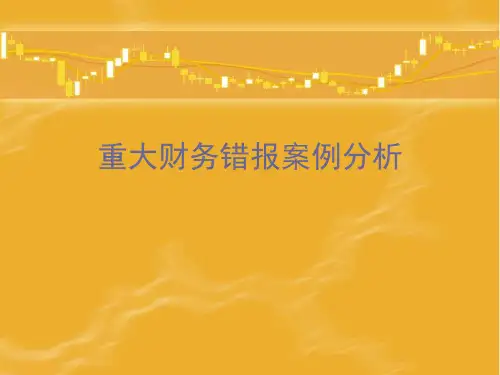 重大财务错报案例分析