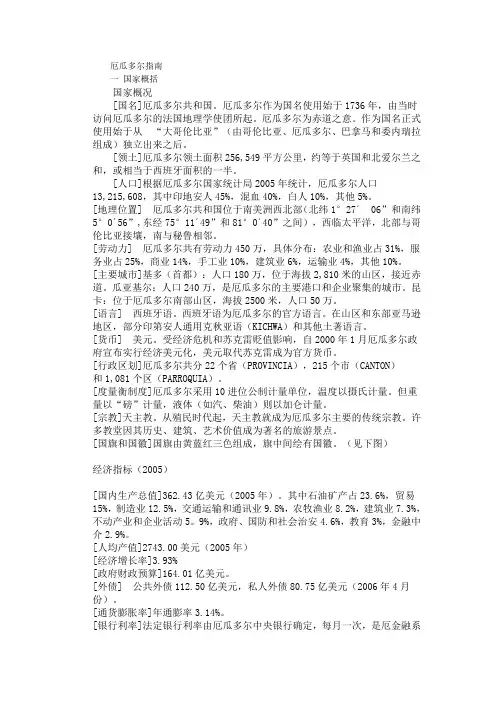 厄瓜多尔介绍
