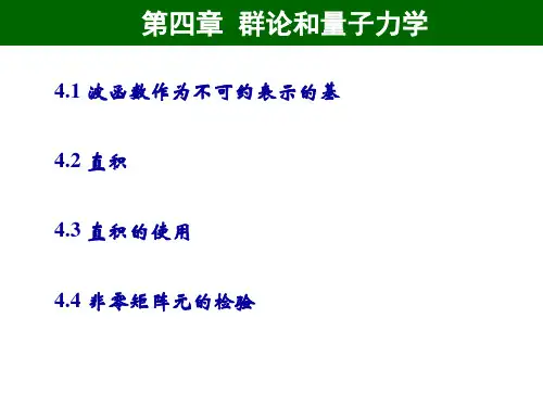 第四章  群论和量子力学