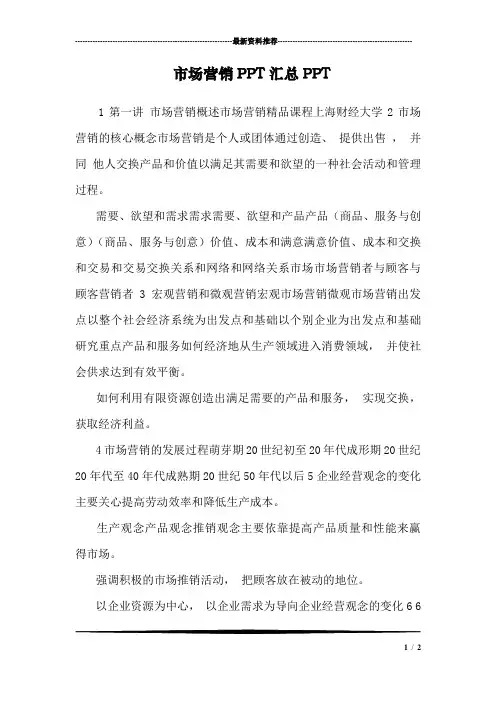 市场营销PPT汇总PPT