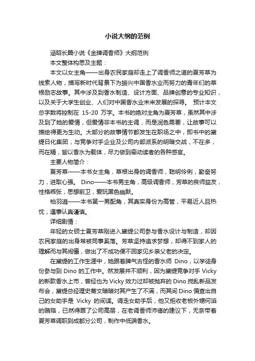 小说大纲的范例