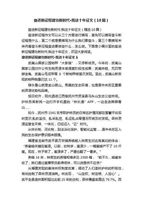 奋进新征程建功新时代·我这十年征文（10篇）