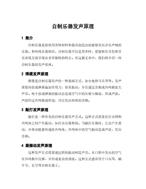 自制乐器发声原理
