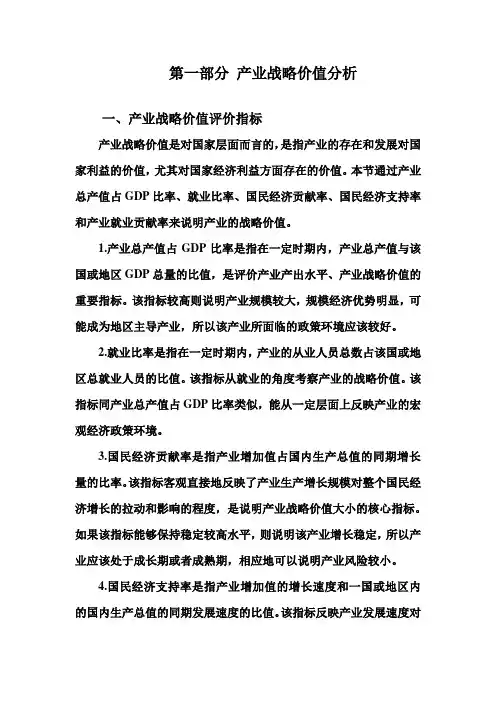 重庆市产业价值分析