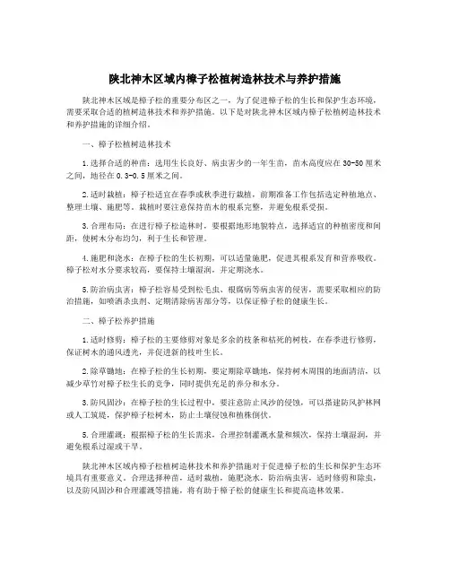 陕北神木区域内樟子松植树造林技术与养护措施
