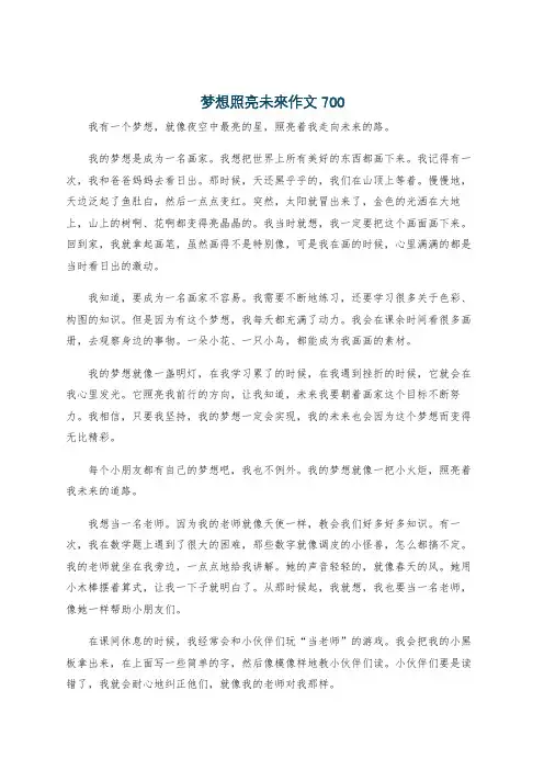 梦想照亮未来作文700