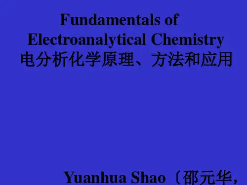 北京大学电分析电分析化学原理、方法和应用elec1cppt课件