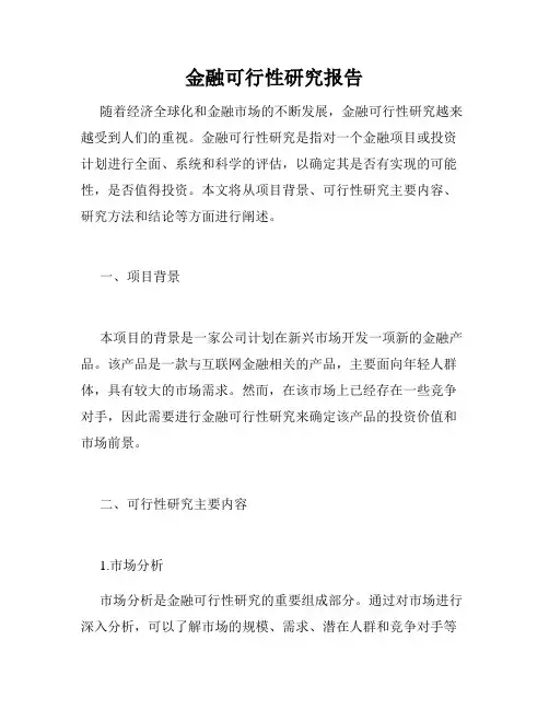 金融可行性研究报告