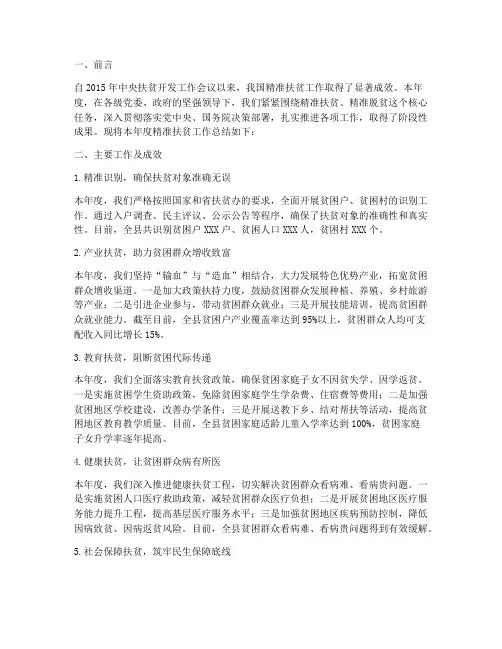 精准扶贫年度总结