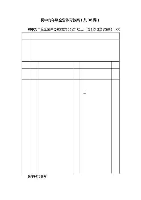初中九年级全套体育教案（共36课）