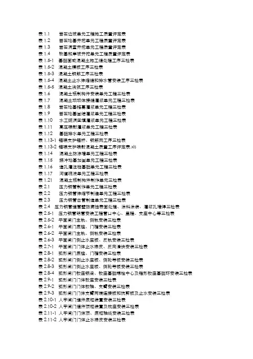 水利水电三检表(全)