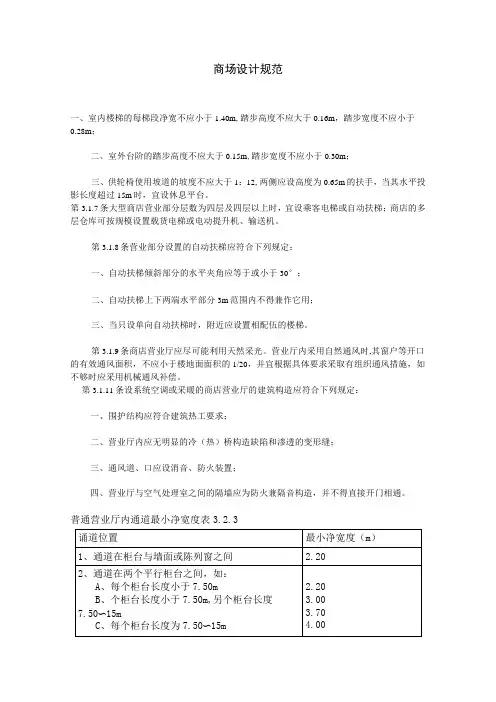 (完整版)商场设计规范