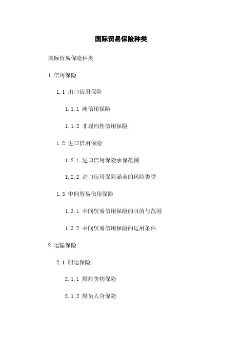 国际贸易保险种类