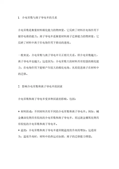 介电常数的材料离子导电率
