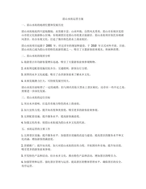 眉山水街运营方案
