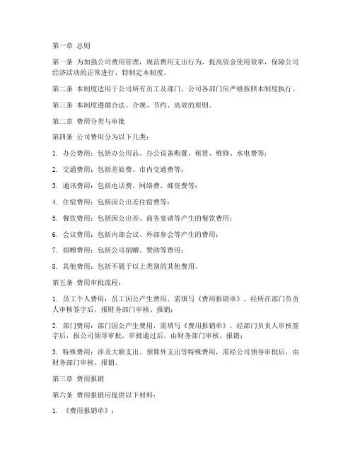 公司费用管理制度