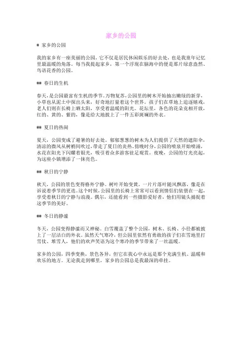 家乡的公园