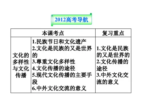 高三政治一轮复习课件第三课文化的多样性与文化传播新人教必修3