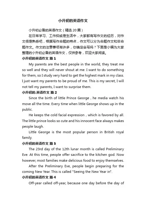 小升初的英语作文