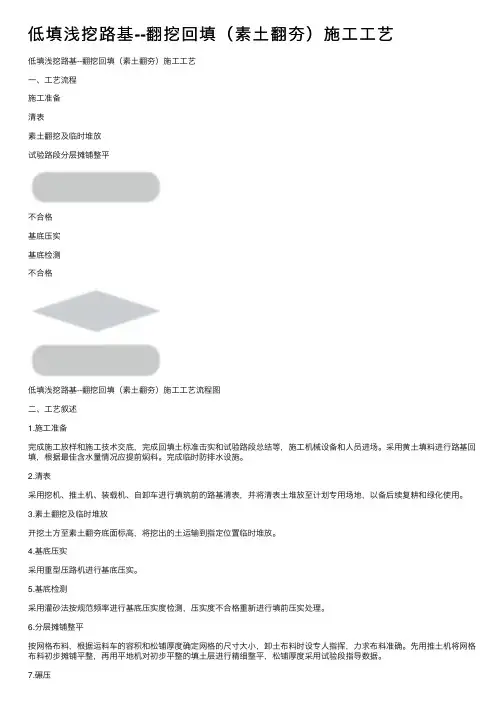 低填浅挖路基--翻挖回填（素土翻夯）施工工艺
