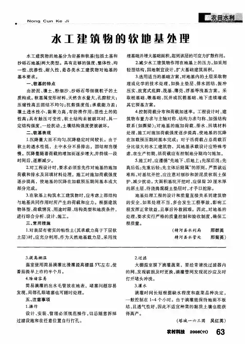 水工建筑物的软地基处理