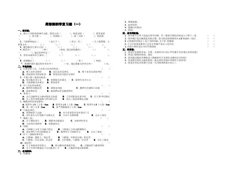 《局部解剖学》复习题