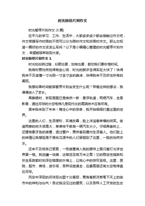 时光暂停片刻作文（5篇）