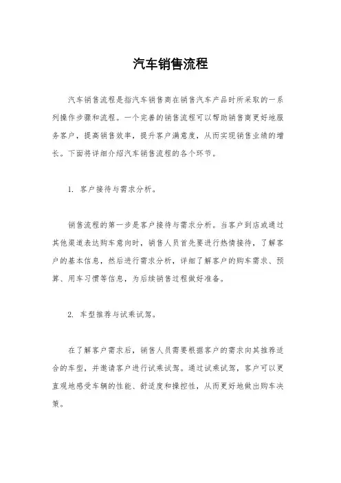 汽车销售流程