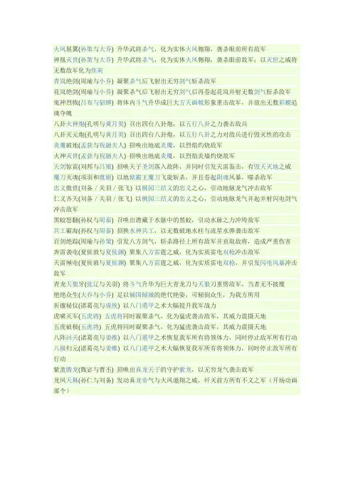 三国群英传组合技