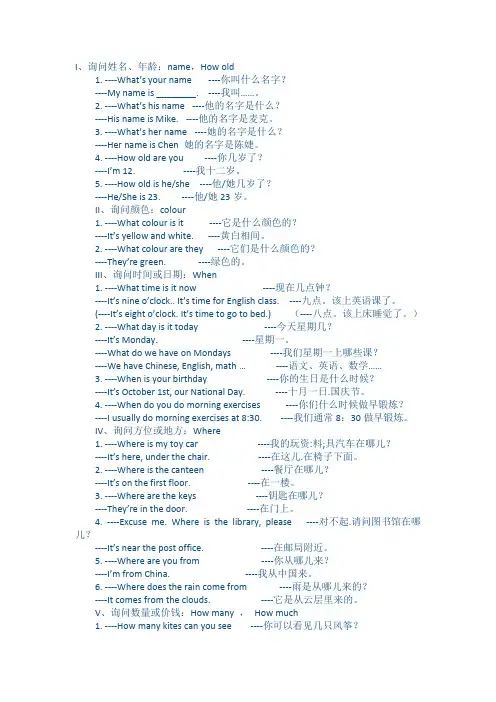 英语问句大全