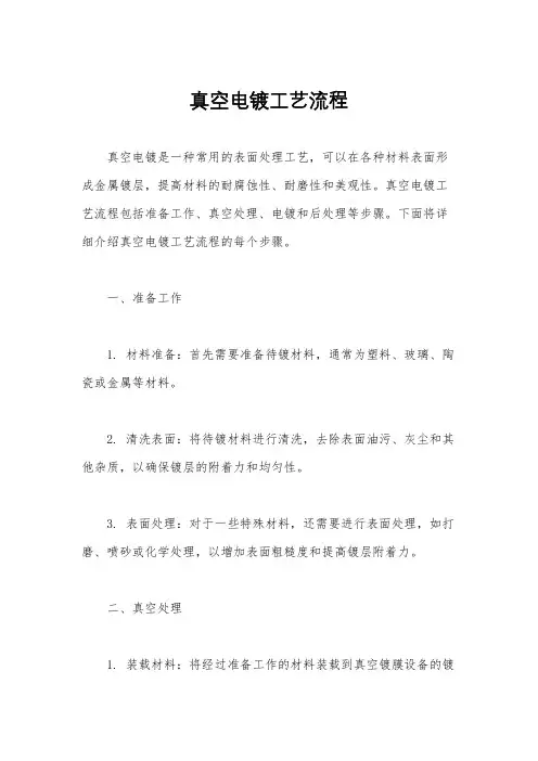 真空电镀工艺流程