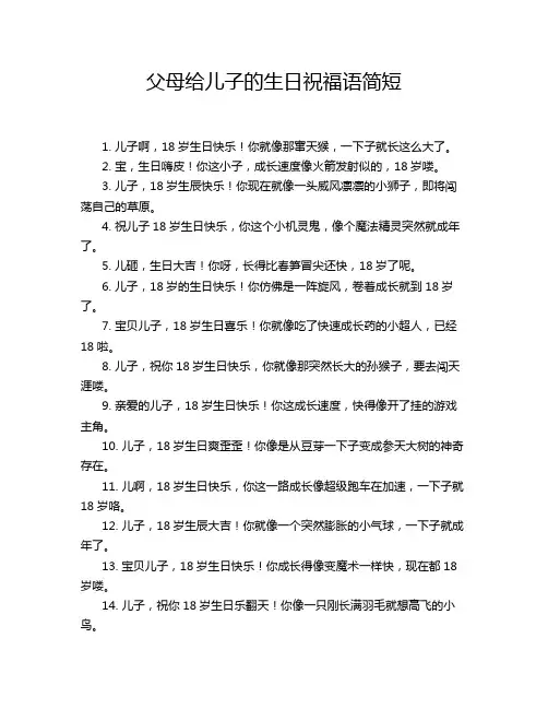 父母给儿子的生日祝福语简短
