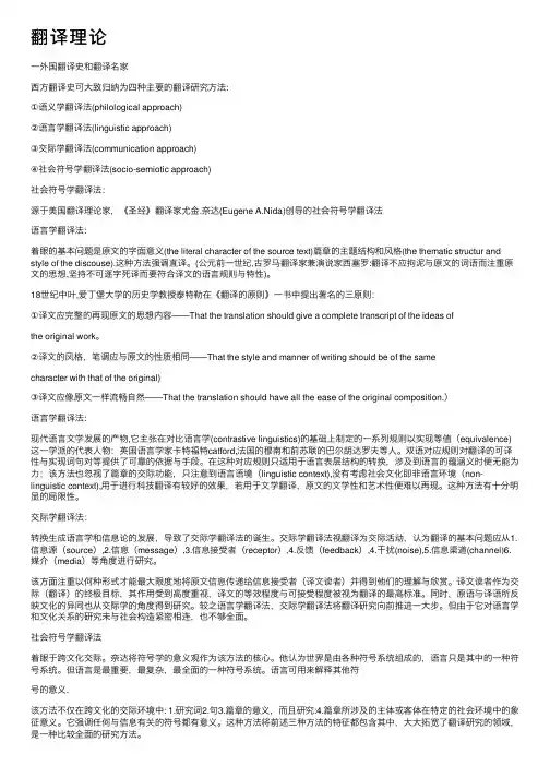 翻译理论——精选推荐