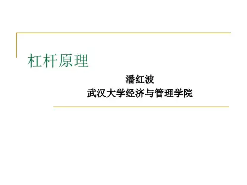 第九章财务杠杆原理