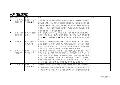 杭州四星酒店大全