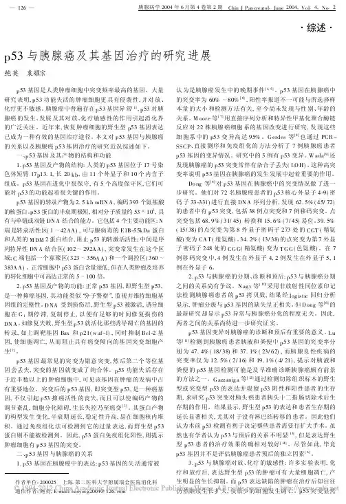 p53与胰腺癌及其基因治疗的研究进展