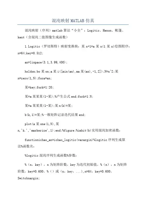 混沌映射MATLAB仿真