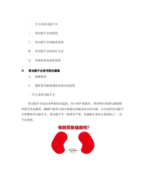 肾功能不全健康教育