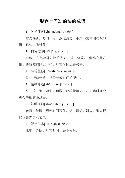形容时间过的快的成语