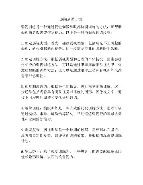 弱视训练步骤