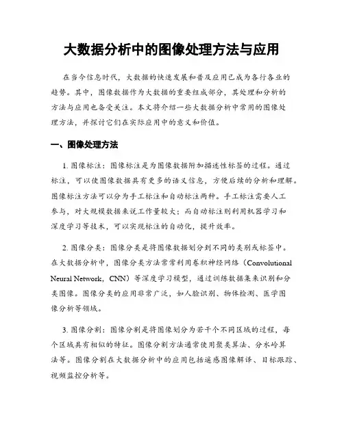 大数据分析中的图像处理方法与应用